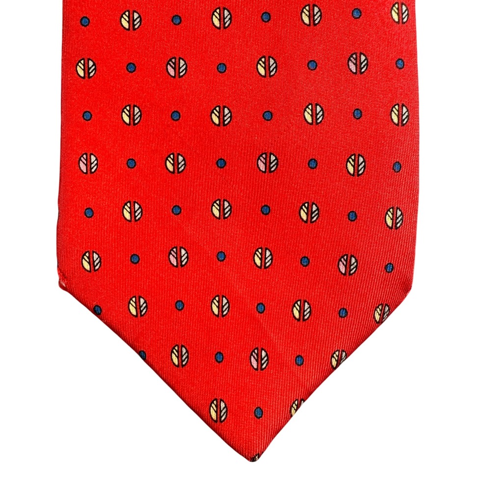 Thomas Murray Red Geometric Silk Tie Hotel Inter-Continental NYC Vintage